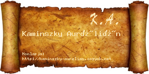Kaminszky Aurélián névjegykártya